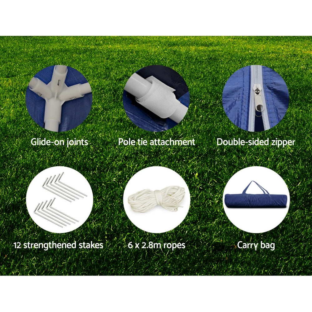 Instahut 3x6m Gazebo Marquee Tent Outdoor Blue