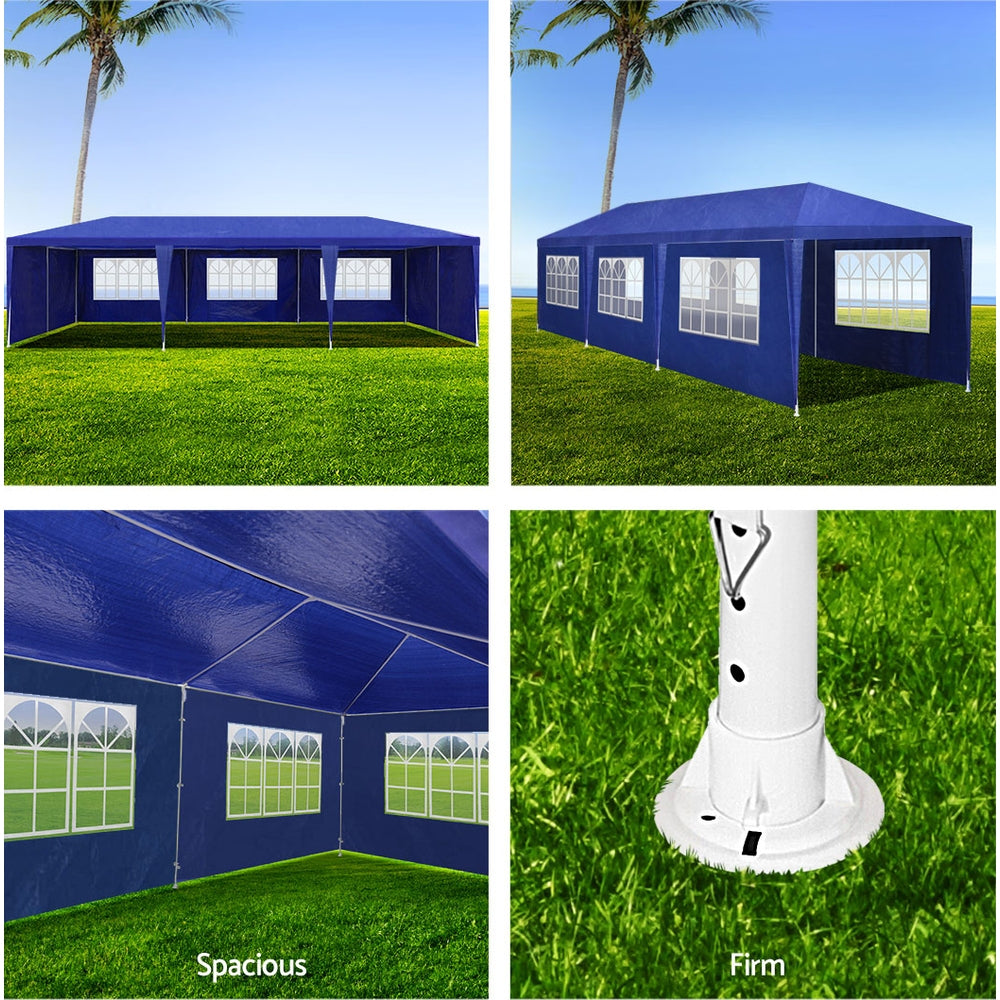 Instahut 3x9m Gazebo Marquee Wedding Party Tent Blue