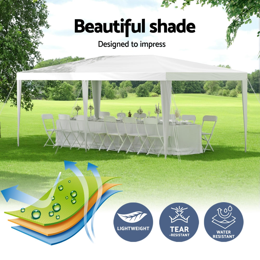 Instahut 3x6m Wedding Gazebo Marquee Tent Outdoor Canopy White