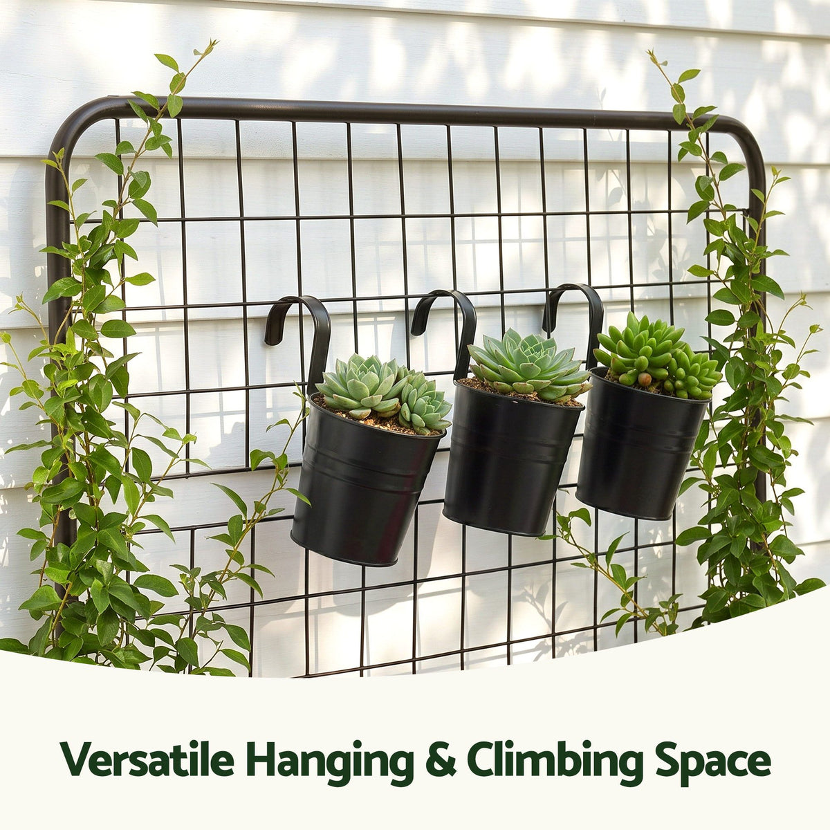 Green Fingers Mobile Raised Garden Bed with Trellis Dark Grey