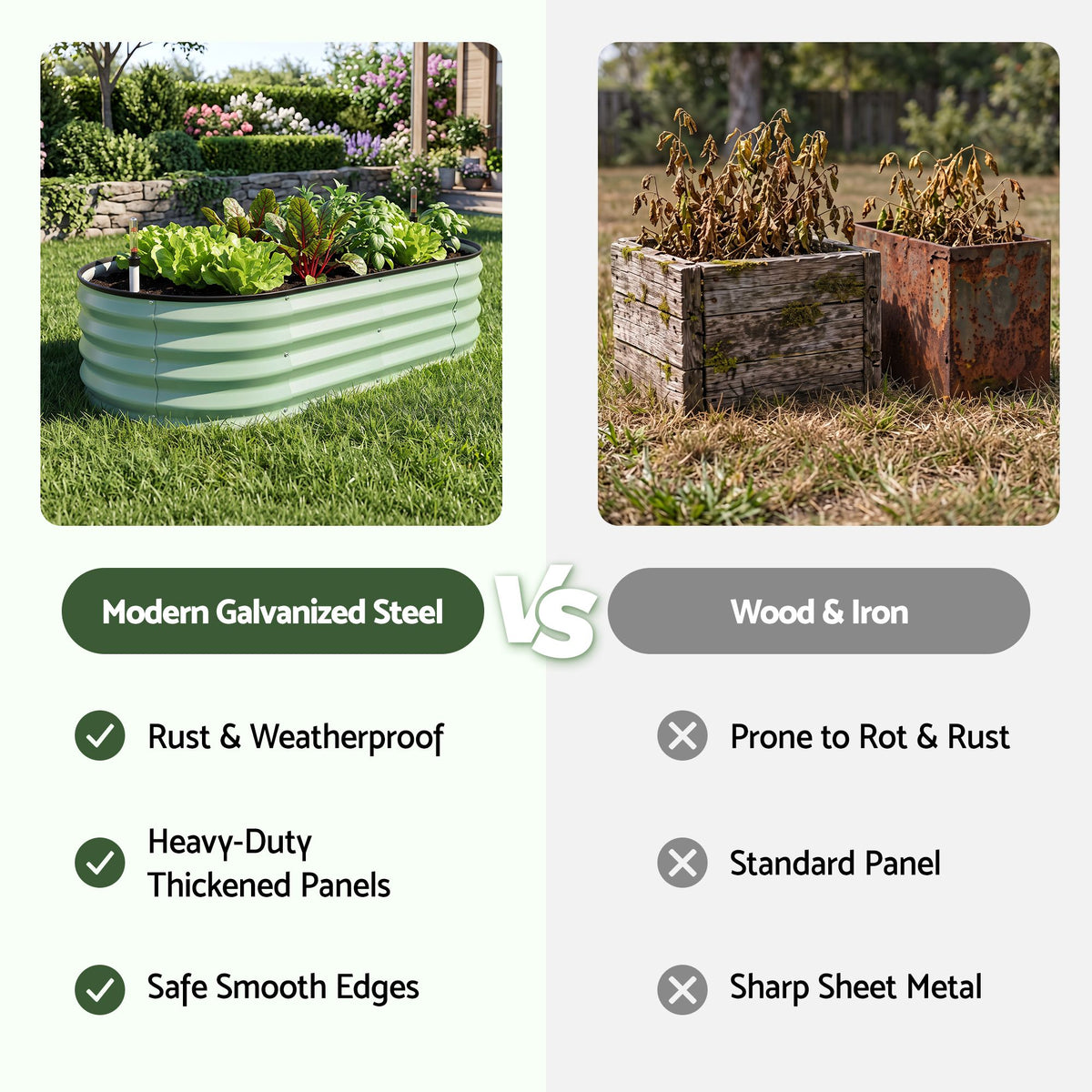 Green Fingers Self-Watering Oval Garden Bed Galvanised 120x60x30cm