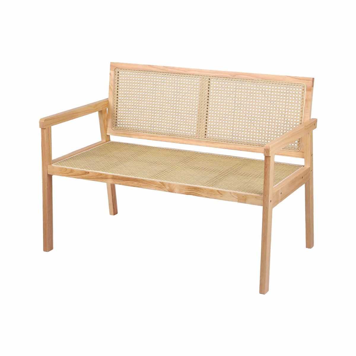 Gardeon Garden Bench Wooden Bench Outdoor PVC Woven Seat Backrest 107cm
