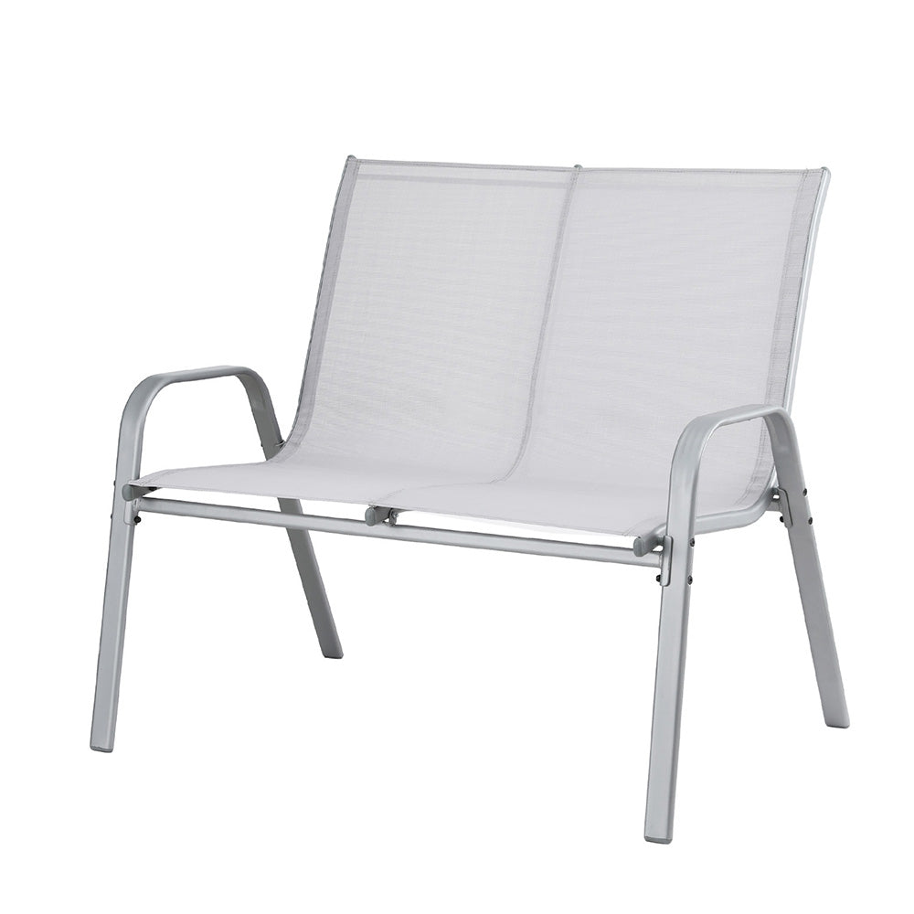 Gardeon 2-Seater Outdoor Bench Steel Grey