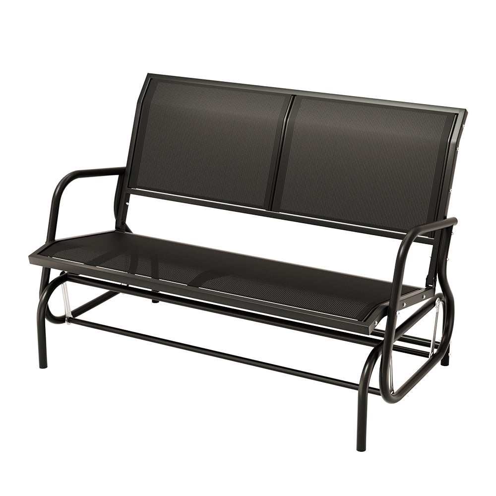 Gardeon 2-Seater Outdoor Rocking Bench Black