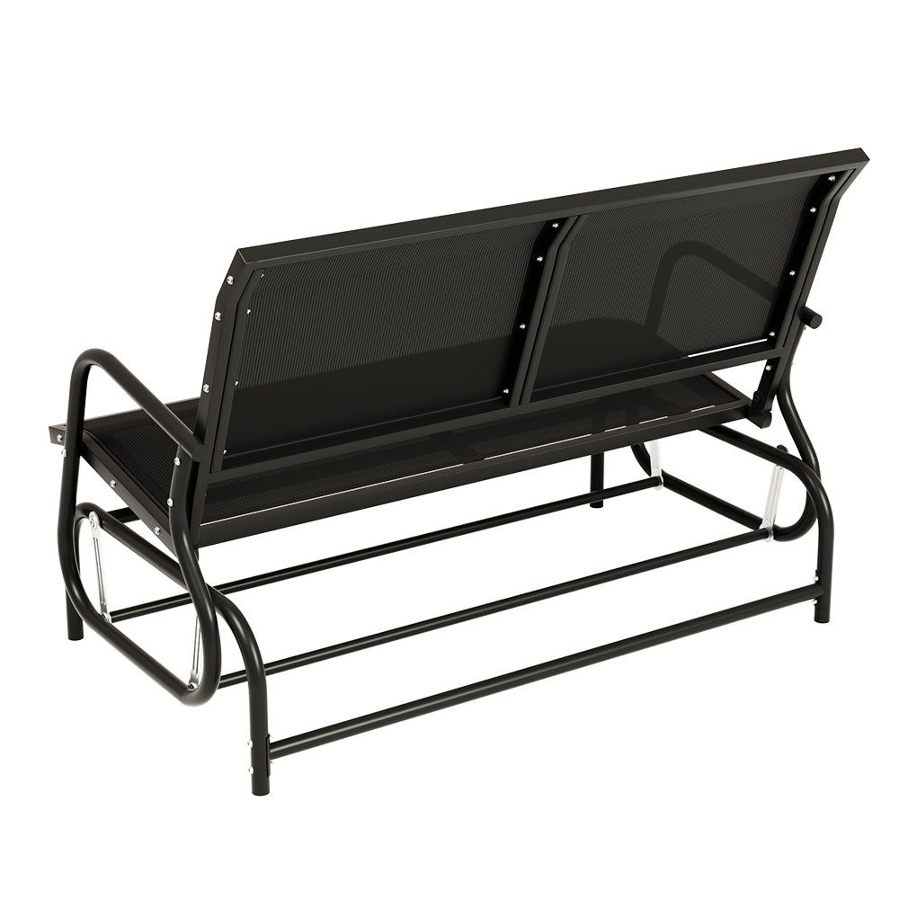Gardeon 2-Seater Outdoor Rocking Bench Black