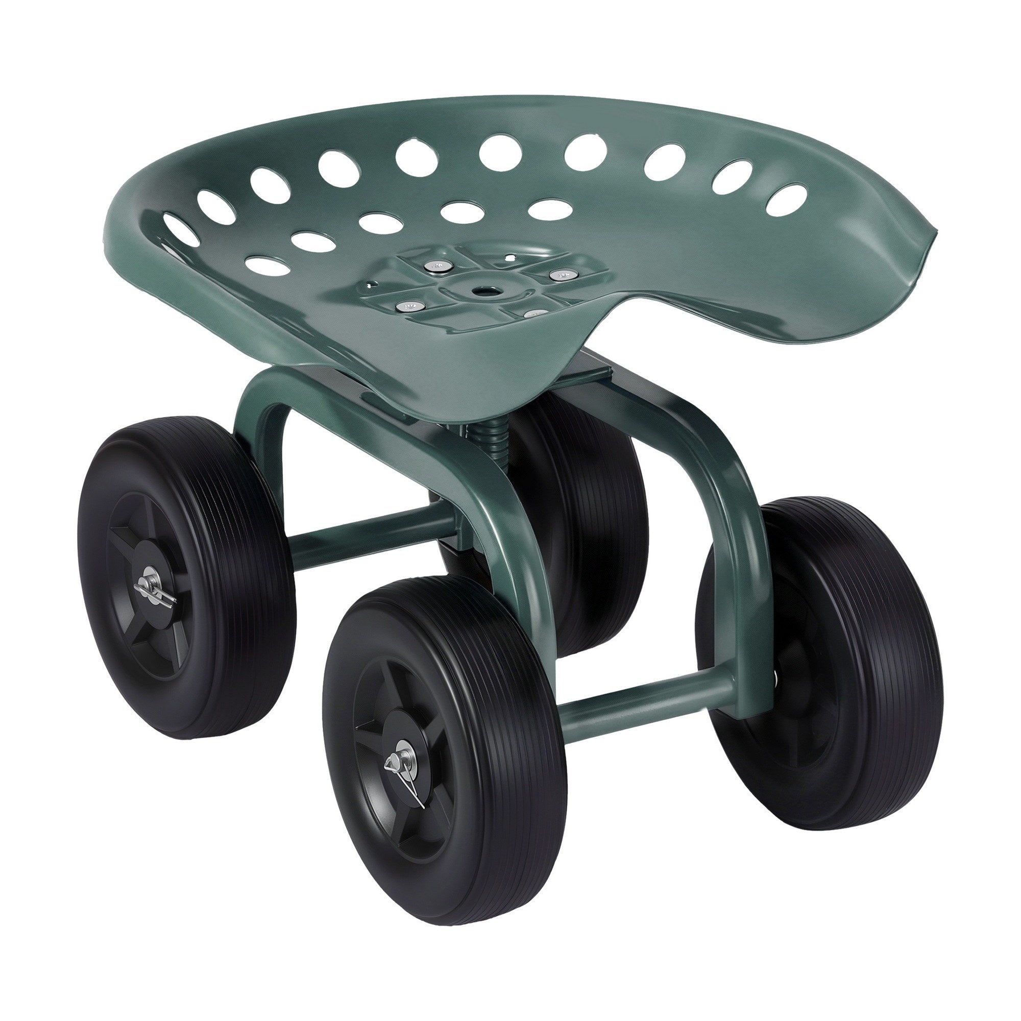 Gardeon Garden Seat 360 Swivel Rolling Adjustable Height Work Scooter Cart Wheels Heavy Duty 150kg
