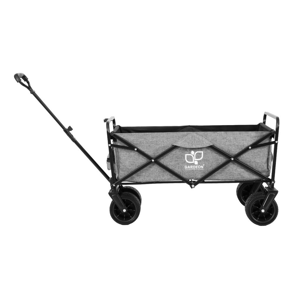 Multifunction Grey Garden Cart with Cargo Net - Gardeon