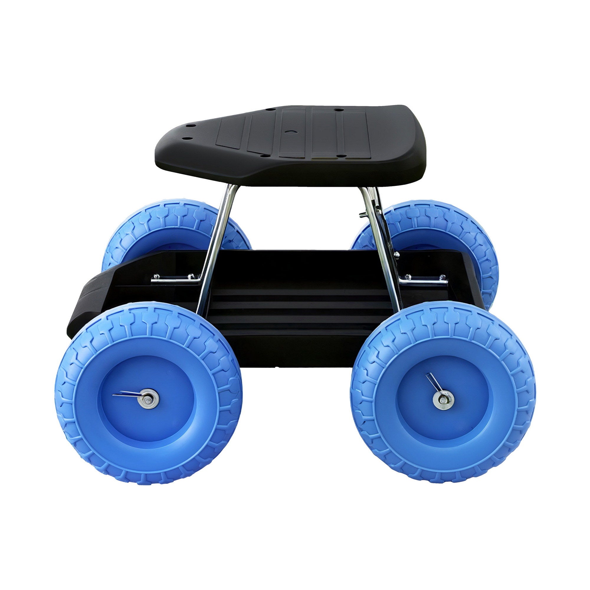 Gardeon Garden Cart Seat with Wheels, Rolling Work Stool with Tool Storage Tray, 440lbs 200kg Heavy Duty Capacity Garden Stool for Outdoor Yard Work, Car Detailing, and Garage Maintenance, Blue/Black