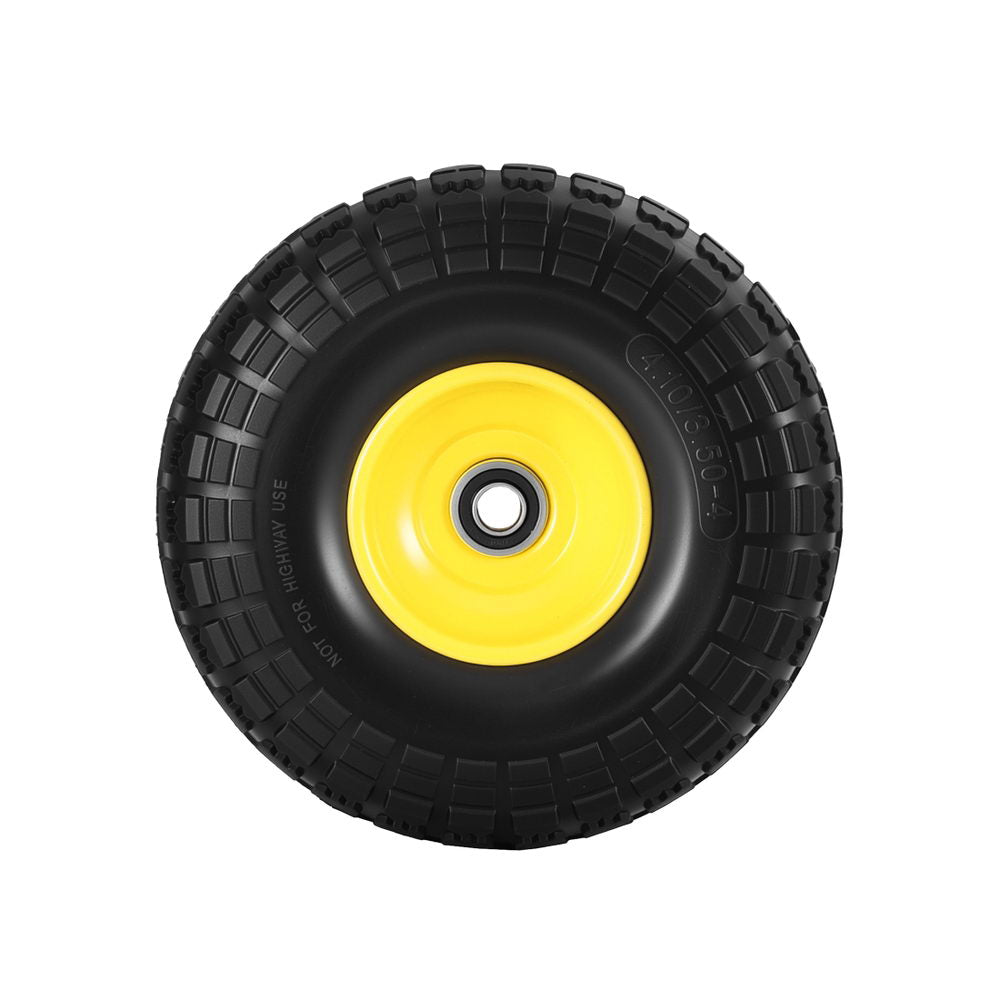 Gardeon 2pcs, 4.10/3.50-4 Tire And Wheel Flat Free, 26cm Solid Rubber Tires with 5/8 Axle Bore Hole And Double Sealed Bearings, Perfect for Wheelbarrow, Garden Cart, Wagon, Dolly