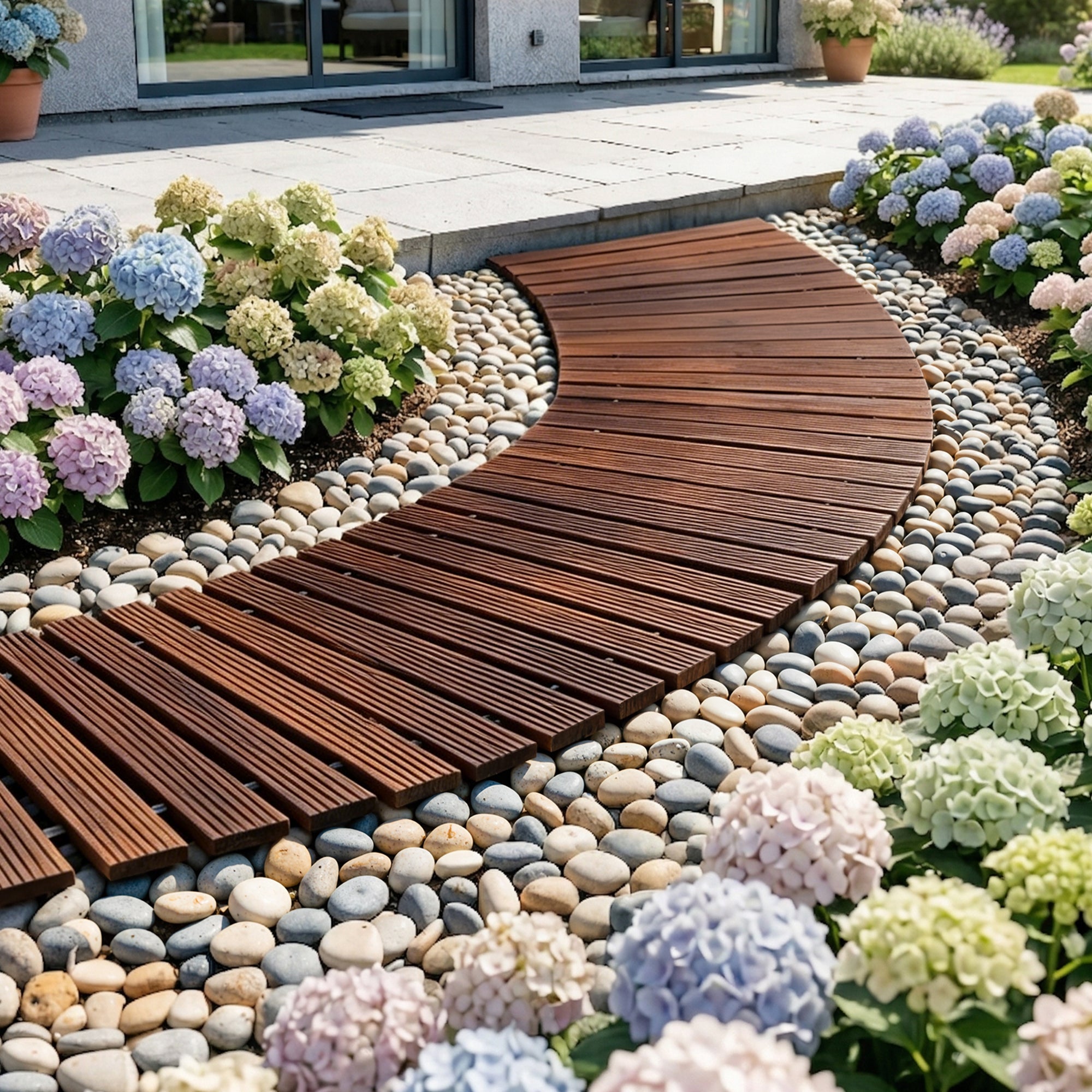 Gardeon 8FT Wooden Garden Pathway Roll-Out Curved Walkway Outdoor Backyard Charcoal Brown