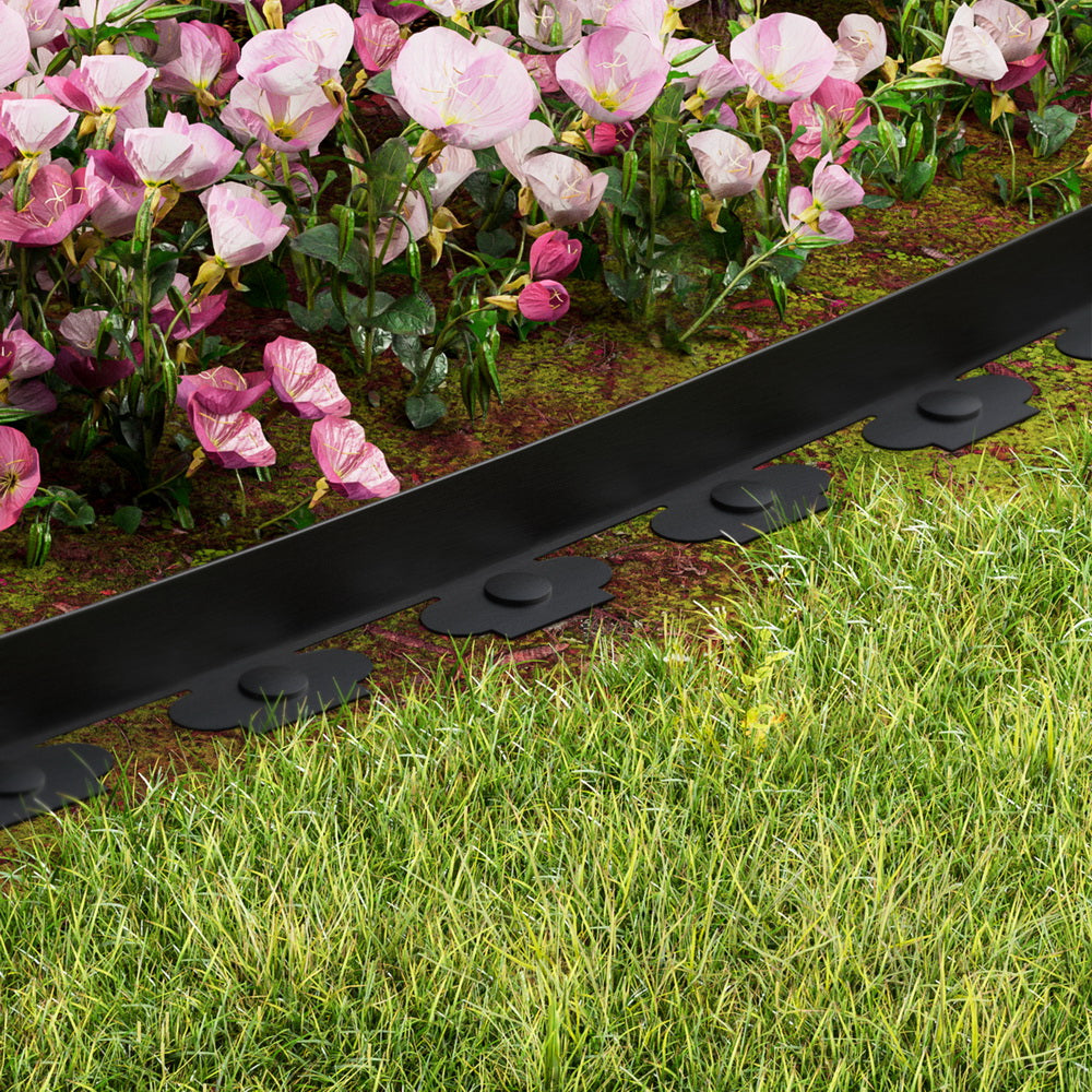 Greenfingers 5cm x 10m Garden Edging Black Set of 5