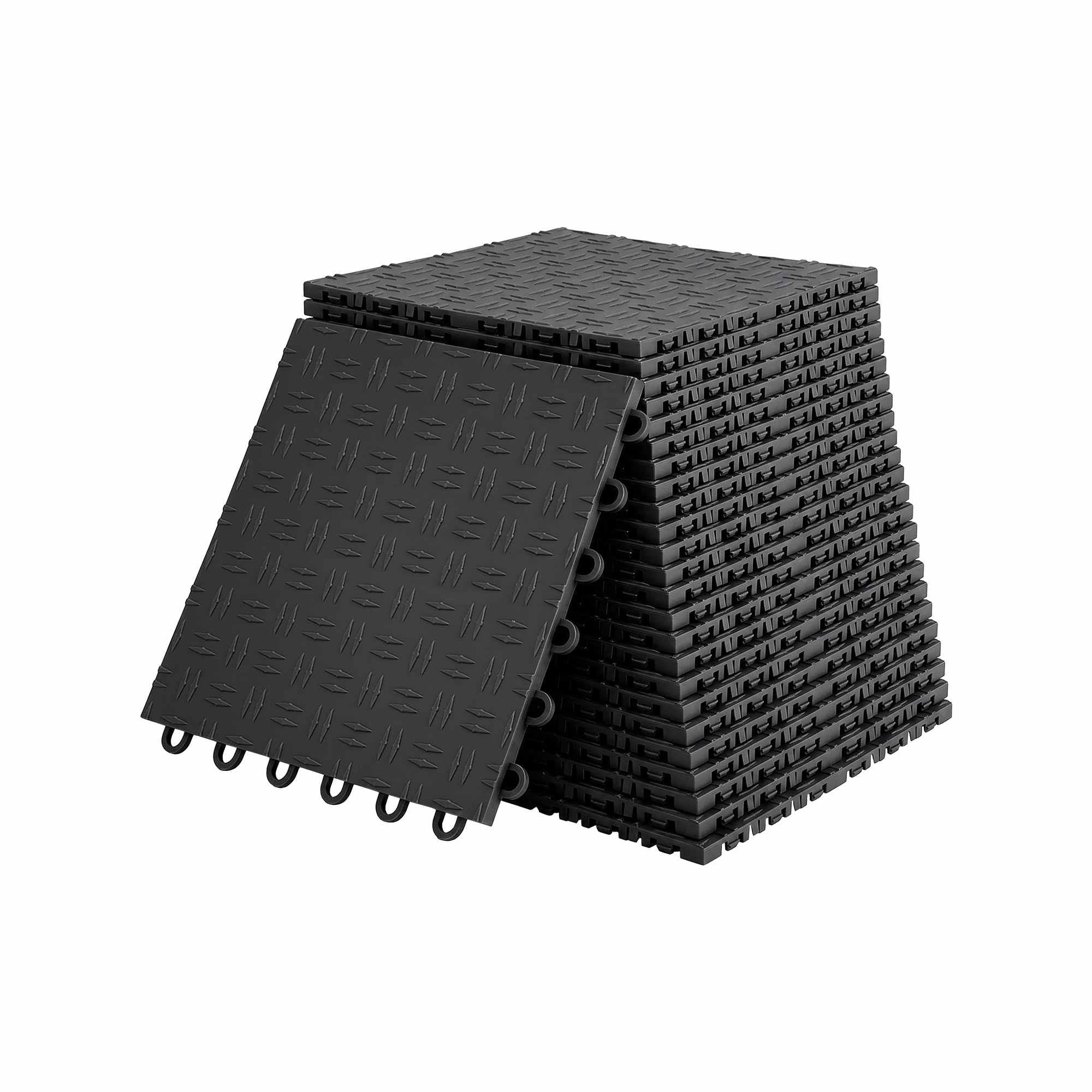Giantz Garage Floor Tiles Interlocking PP Flooring 25PCS 30x30cm Black