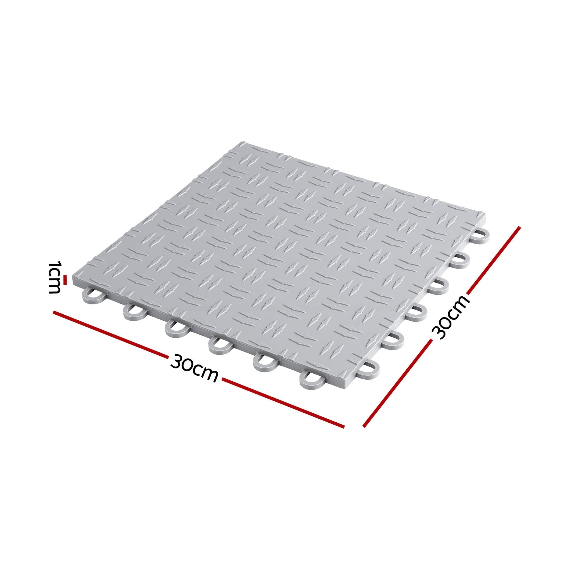 Giantz Garage Floor Tiles Interlocking PP Flooring 25PCS 30x30cm Grey
