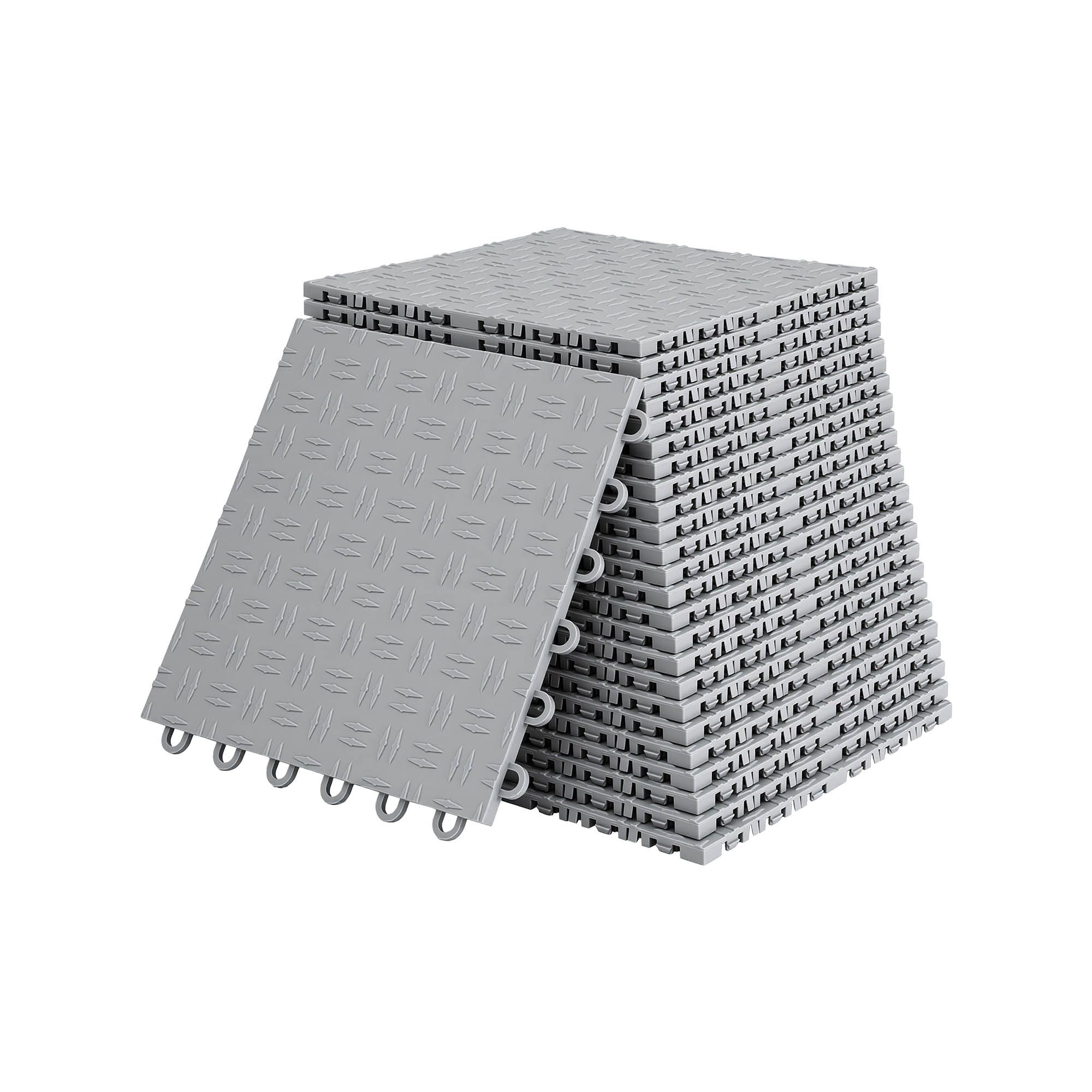 Giantz Garage Floor Tiles Interlocking PP Flooring 25PCS 30x30cm Grey