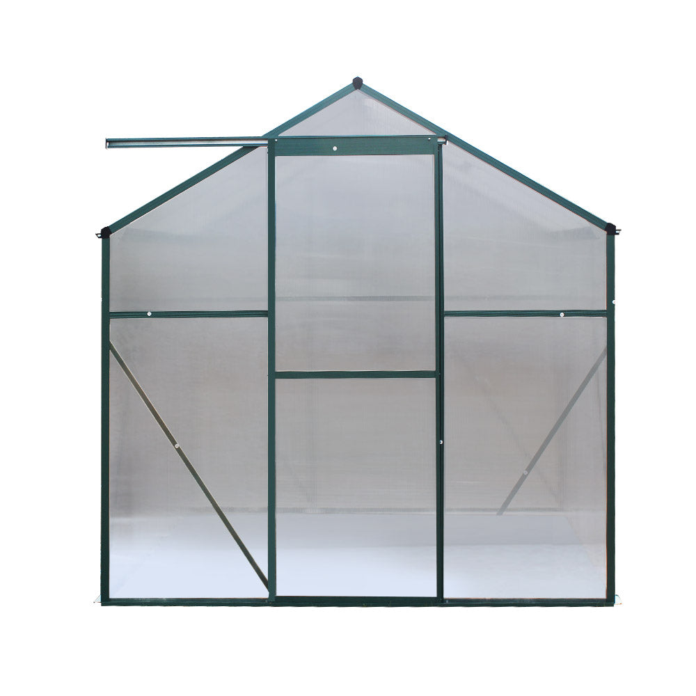 Green Fingers 2.52x1.9m Aluminium Polycarbonate Greenhouse Garden Shed