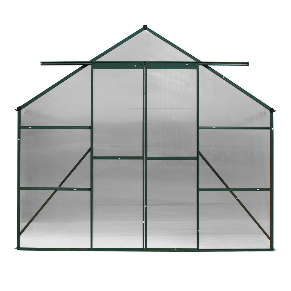 Green Fingers 4.43x2.44M Aluminium Polycarbonate Greenhouse Garden Shed