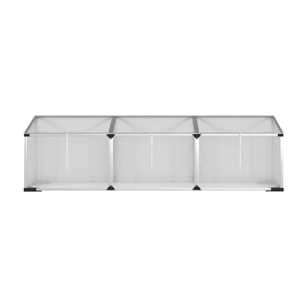 Green Fingers 180x50x50cm Aluminium Cold Frame Greenhouse Silver