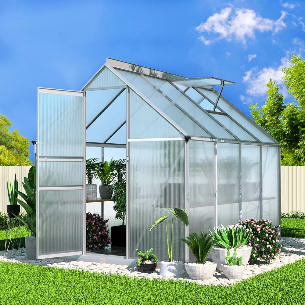 Green Fingers Aluminium Greenhouse Garden Shed 2.42x1.9x1.95M