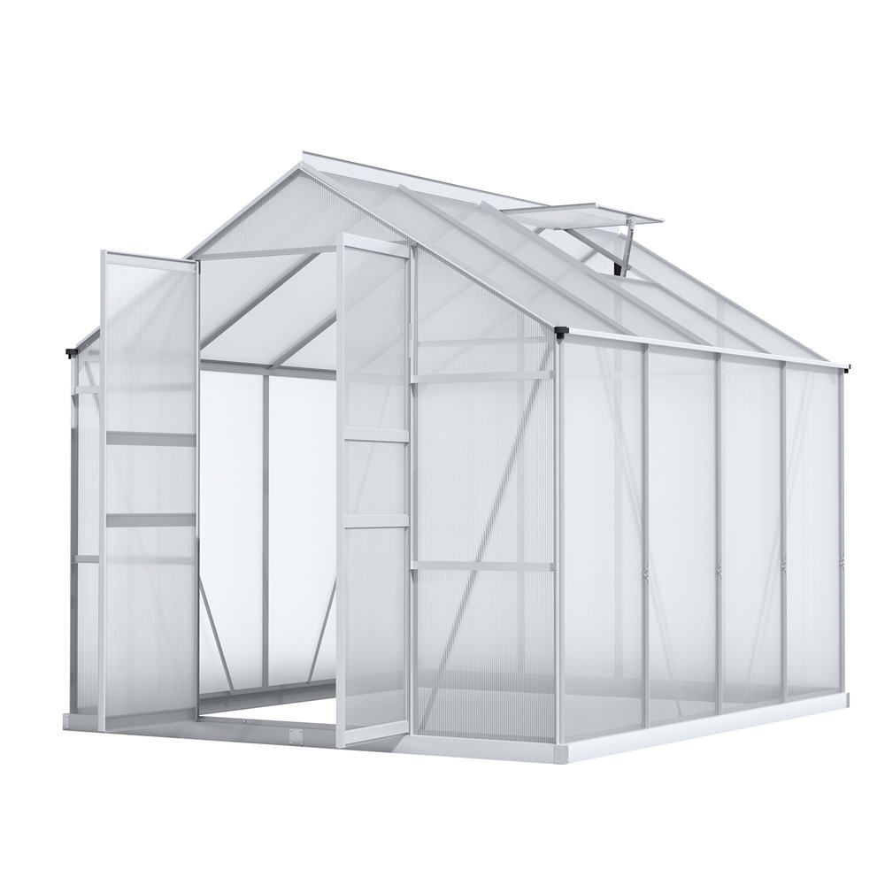 Green Fingers Aluminium Greenhouse 2.42x2.5x2.26M Double Doors