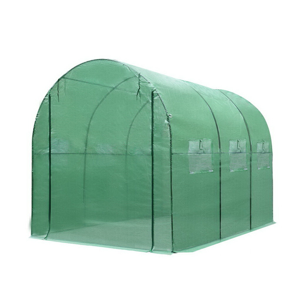 Green Fingers 3x2x2M Walk-In Greenhouse Tunnel Garden Shed Dome Green