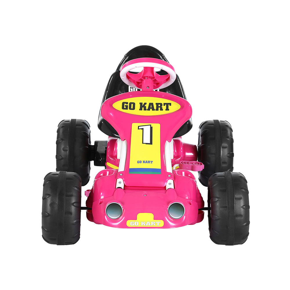Rigo Kids Pedal Go Kart Racing Car Plastic Tyres Pink