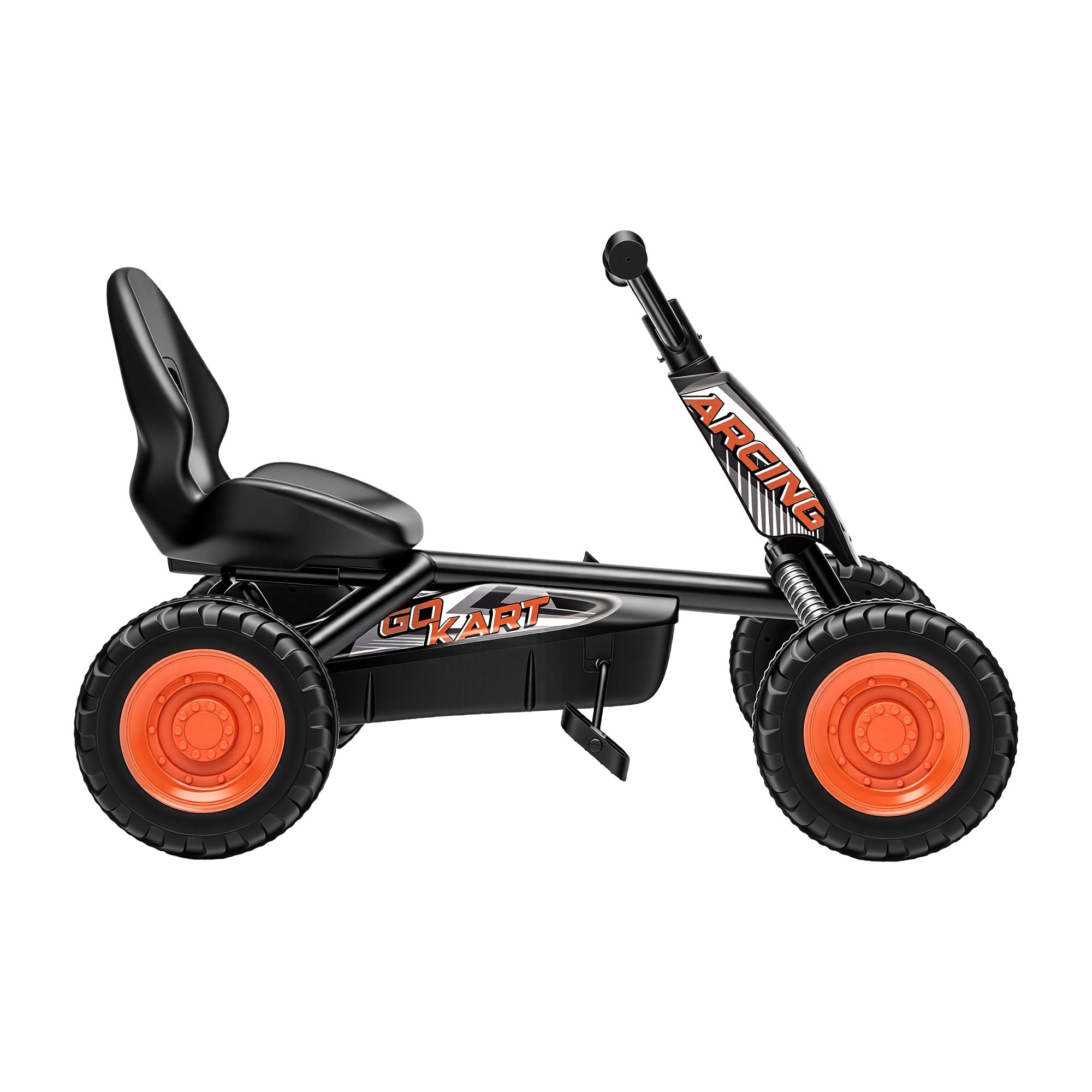 Rigo Pedal Go Kart Kids with Plastic Wheels Forward Reverse Black 84cm