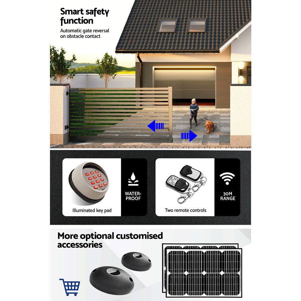 LockMaster 6m Electric Sliding Gate Opener 1800KG Keypad