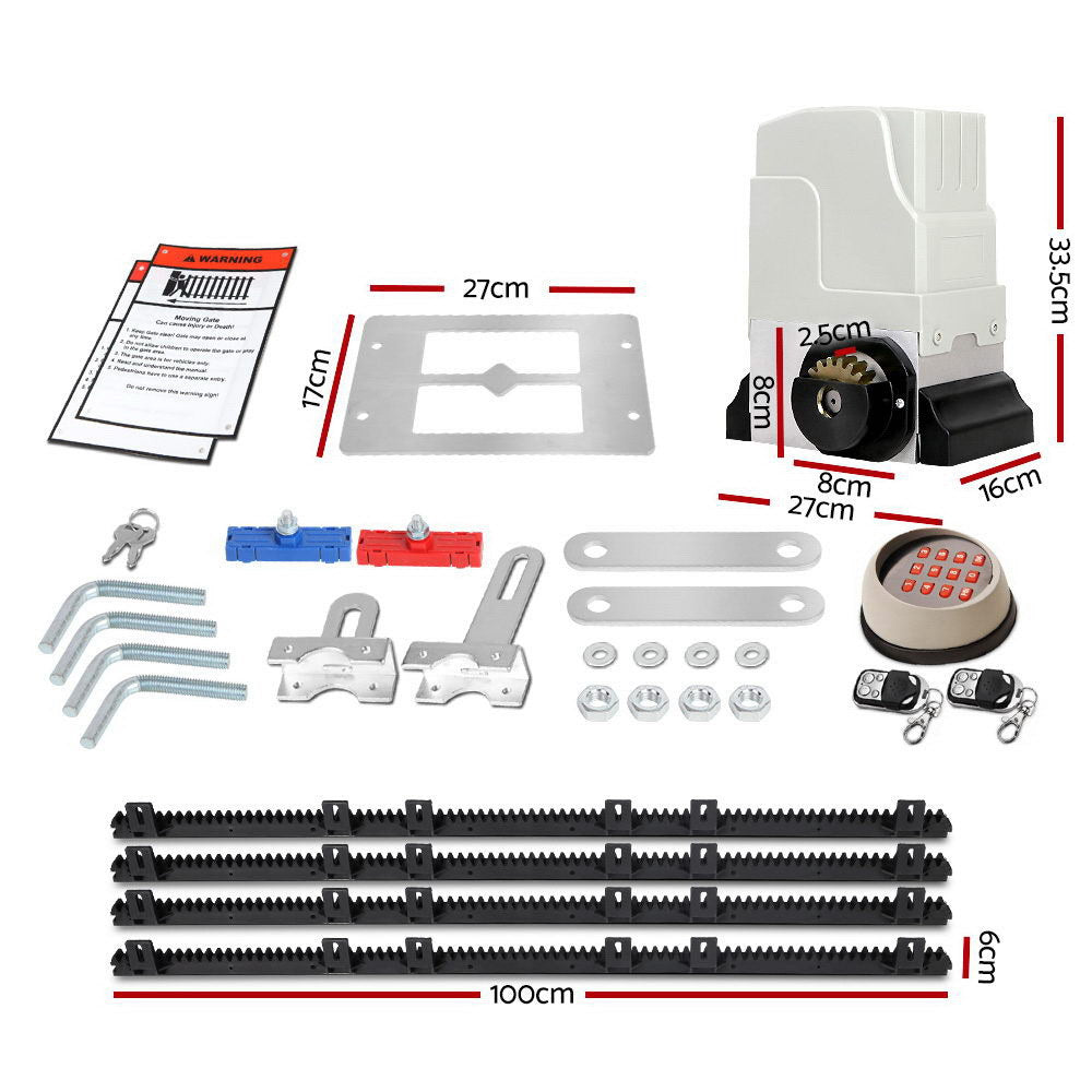 LockMaster 4M 1800KG Automatic Sliding Gate Opener Kit Keypad