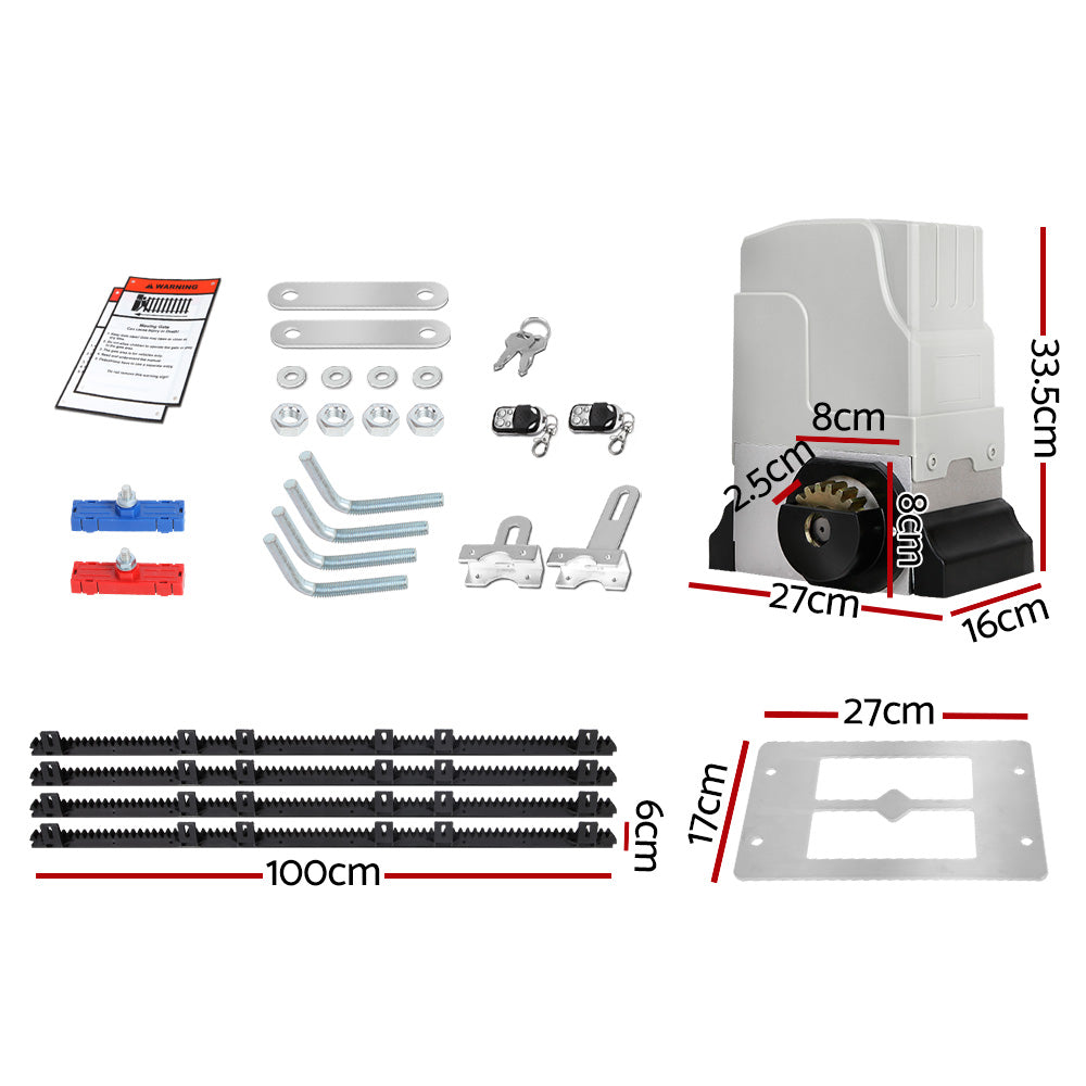 Lockmaster 4M 1800KG Automatic Sliding Gate Opener Kit