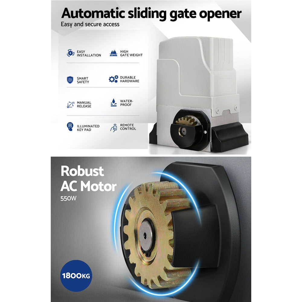 Lockmaster 4M 1800KG Automatic Sliding Gate Opener Kit
