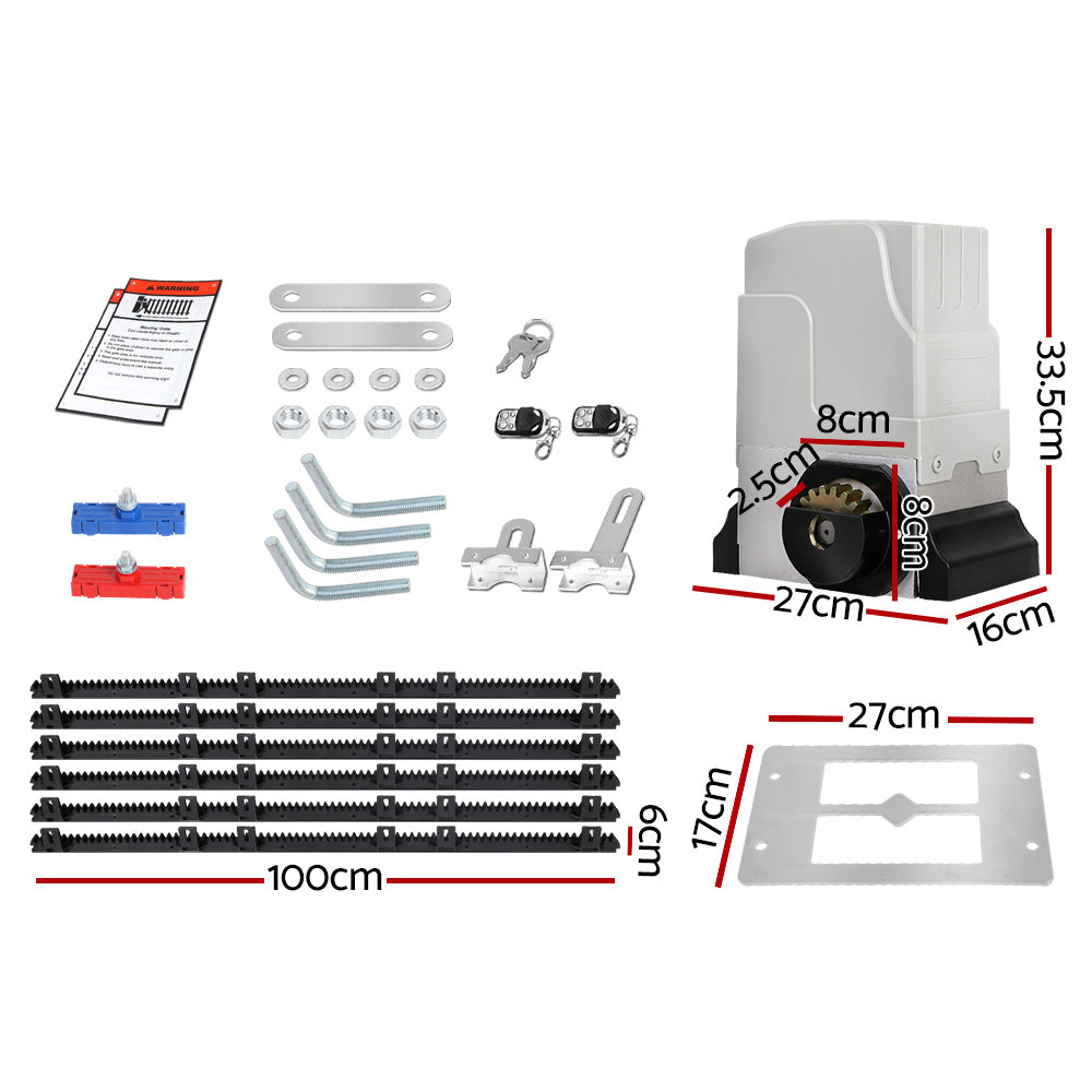 Lockmaster 6m 1800kg Automatic Sliding Gate Opener Kit
