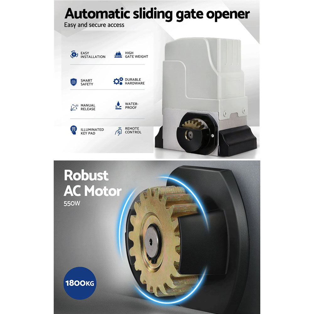 Lockmaster 6m 1800kg Automatic Sliding Gate Opener Kit