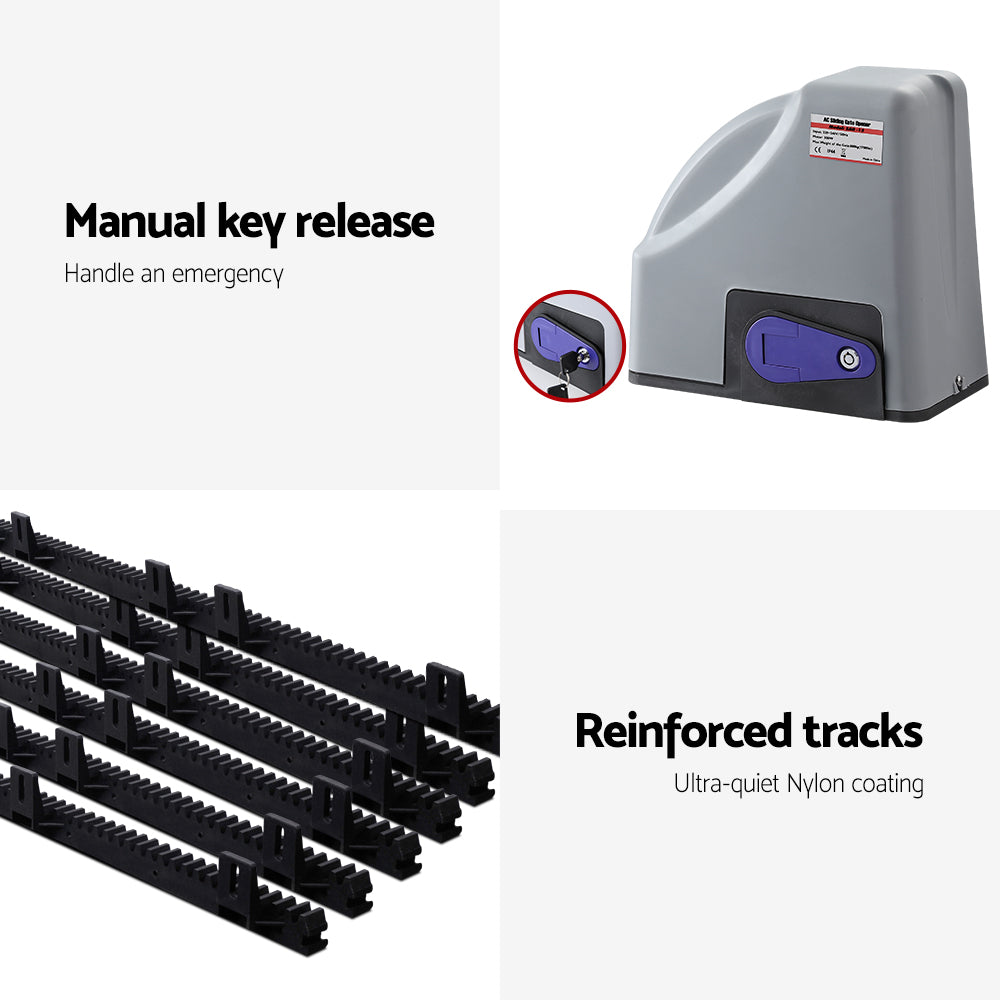 LockMaster 6m 800kg Automatic Sliding Gate Opener Kit Keypad