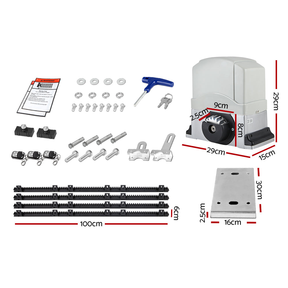 LockMaster 800KG Electric Sliding Gate Opener 4M Keypad