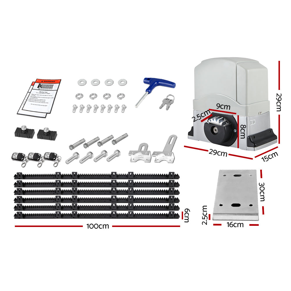LockMaster 800KG 6M Electric Sliding Gate Opener Kit