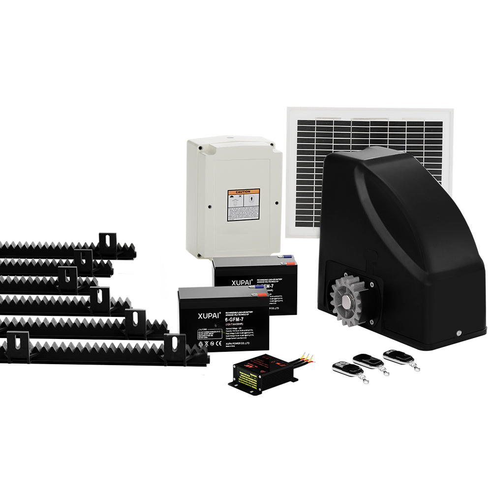 LockMaster 6M 600KG Automatic Sliding Gate Opener Kit Solar-Powered
