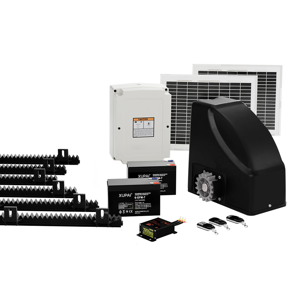 LockMaster 6M 600KG Automatic Sliding Gate Opener Kit Solar-Powered