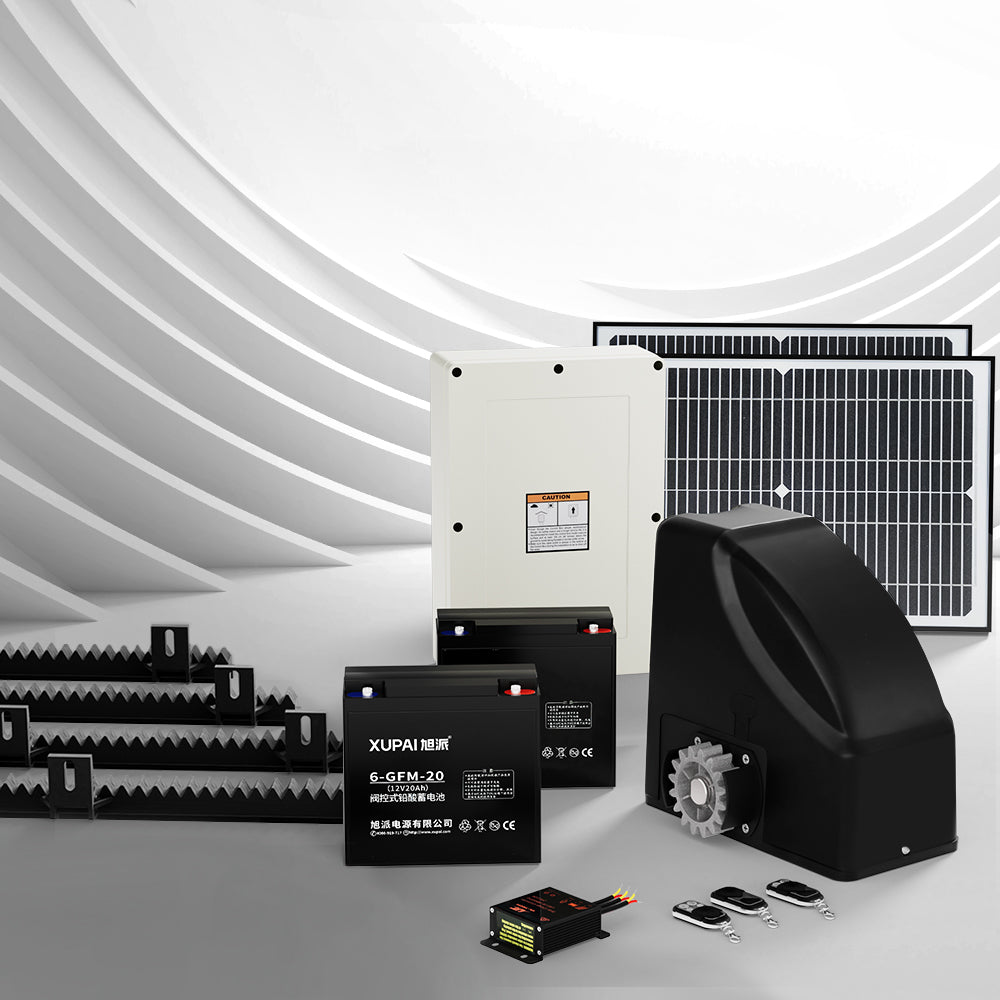 LockMaster 4M 600KG Automatic Sliding Gate Opener Kit Solar-Powered