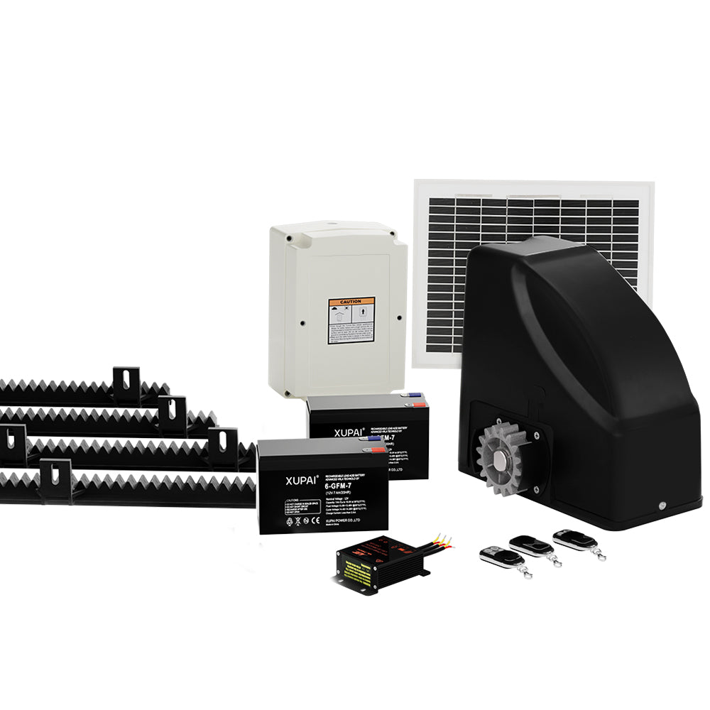 LockMaster 4M 600KG Automatic Sliding Gate Opener Kit Solar-Powered