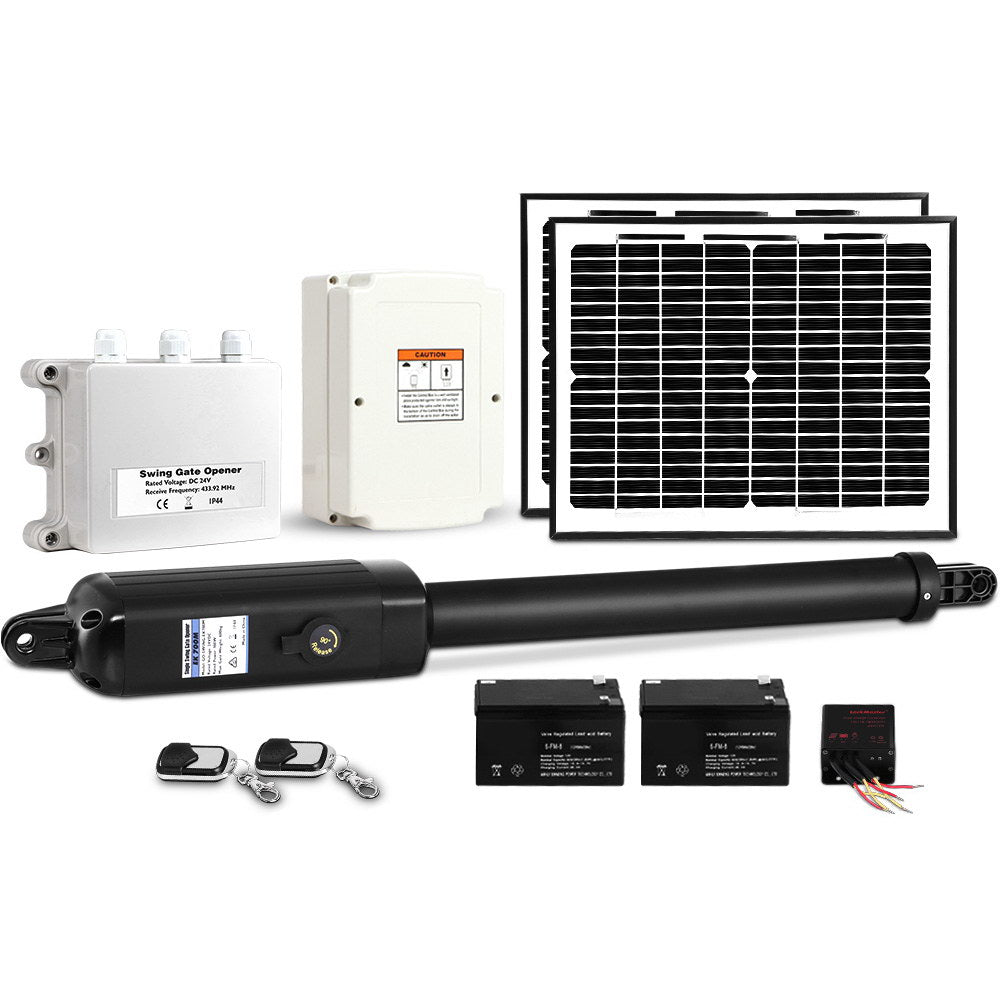 Lockmaster Single Swing Gate Opener 600KG Solar-Powered 20W