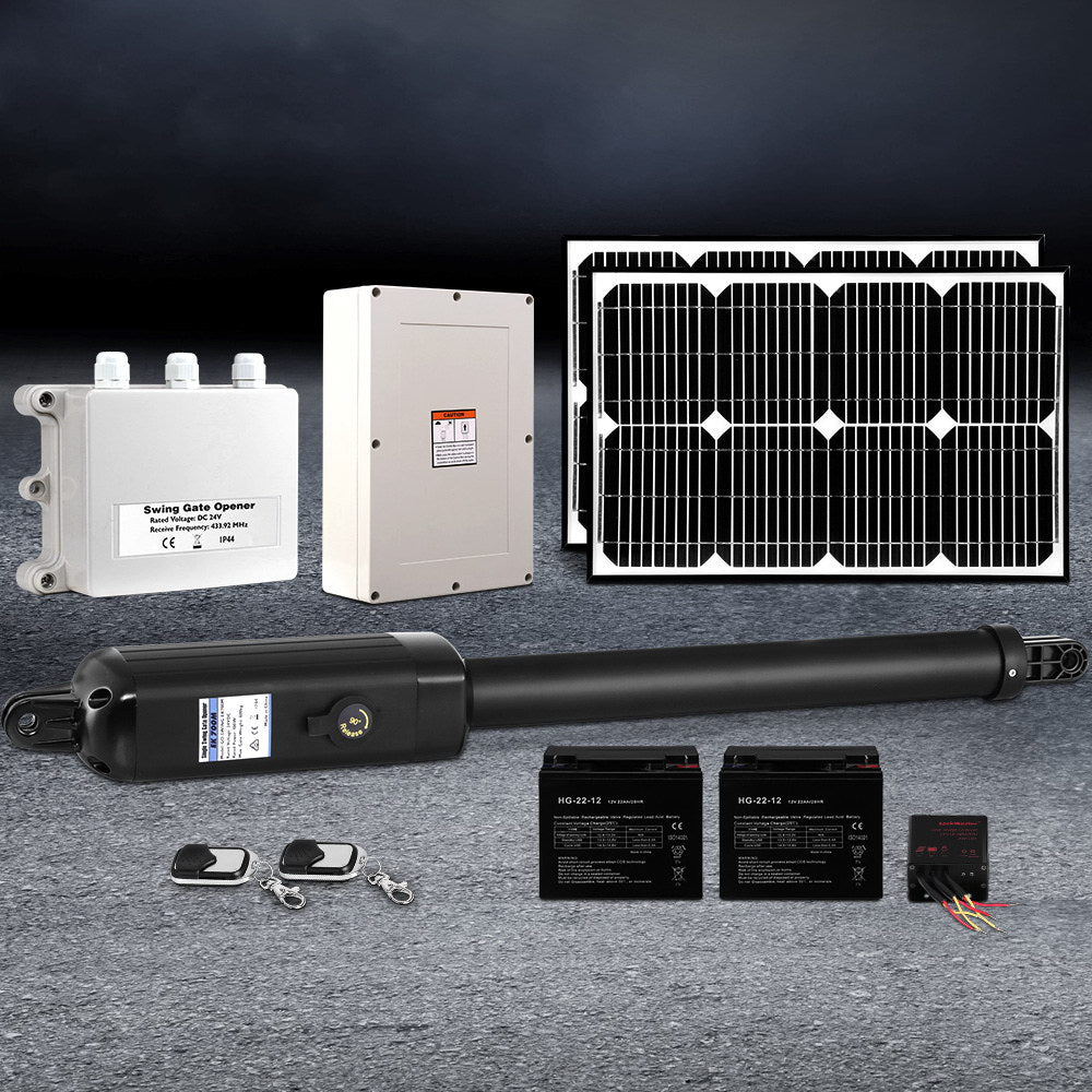 LockMaster Single Swing Gate Opener 500kg 40W Solar Panel