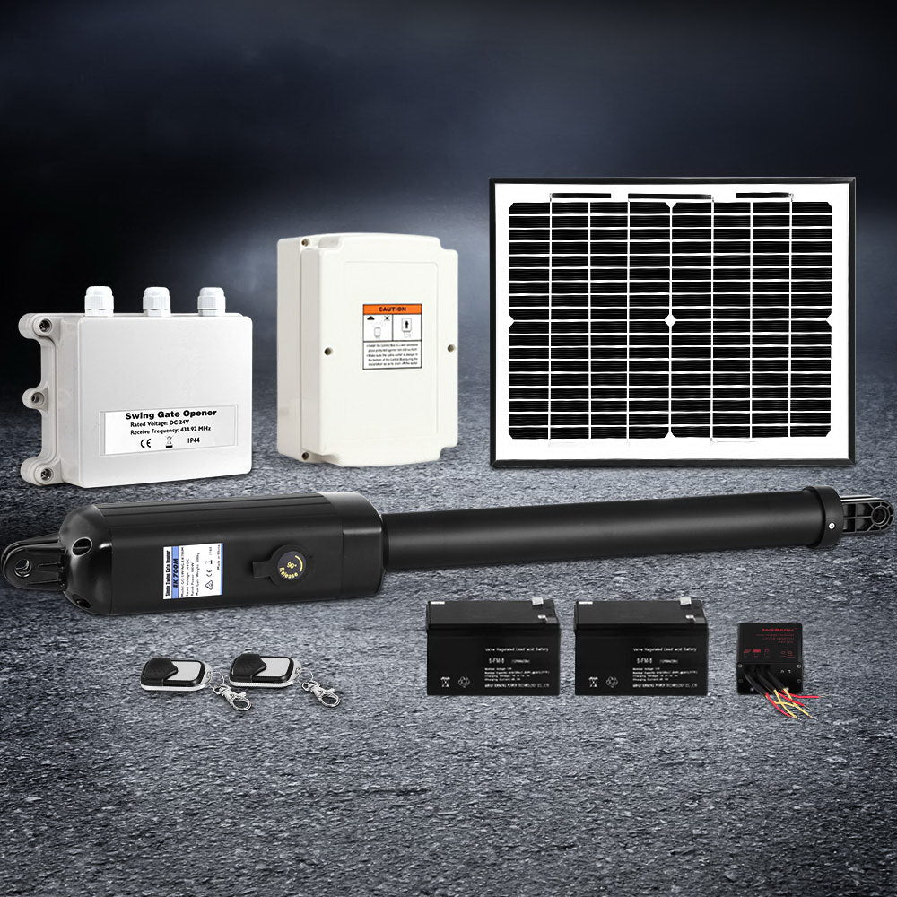 LockMaster Single Swing Gate Opener 500kg 10W Solar Panel