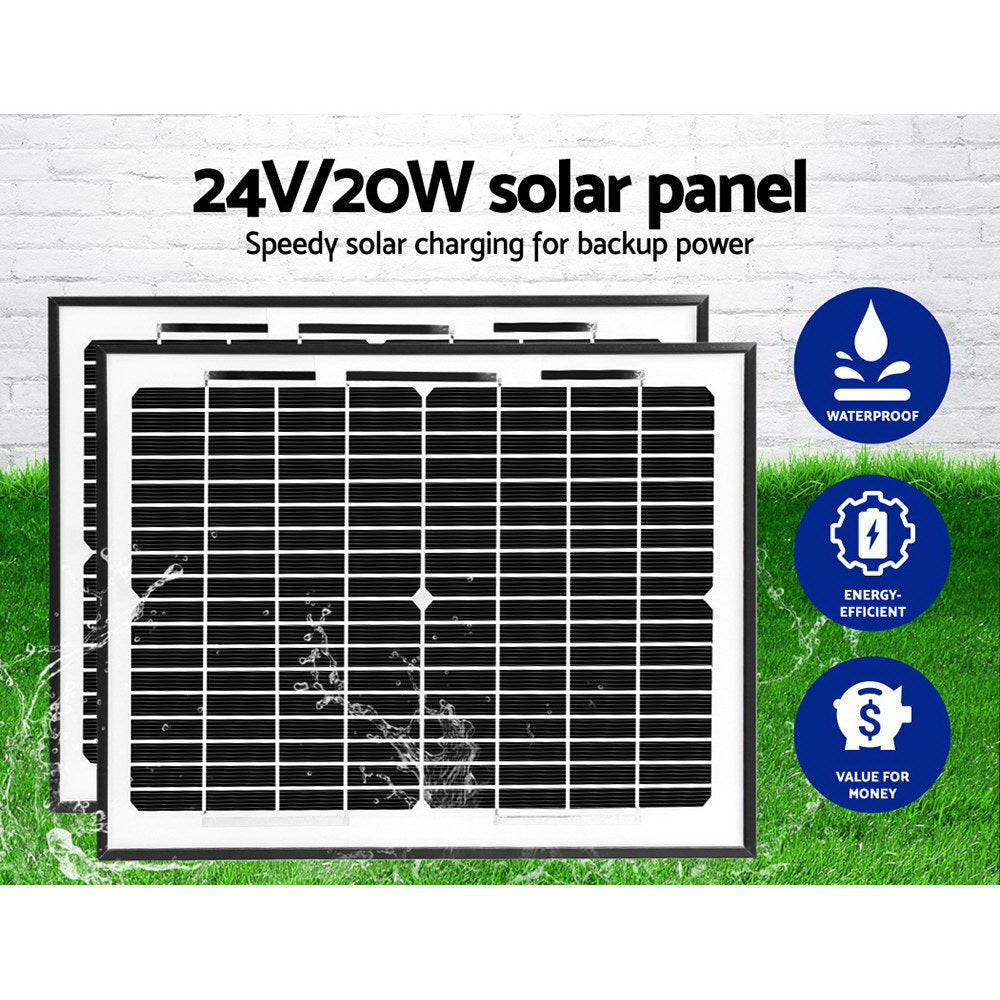 Lockmaster Dual Swing Gate Opener 800kg 20W Solar Panel