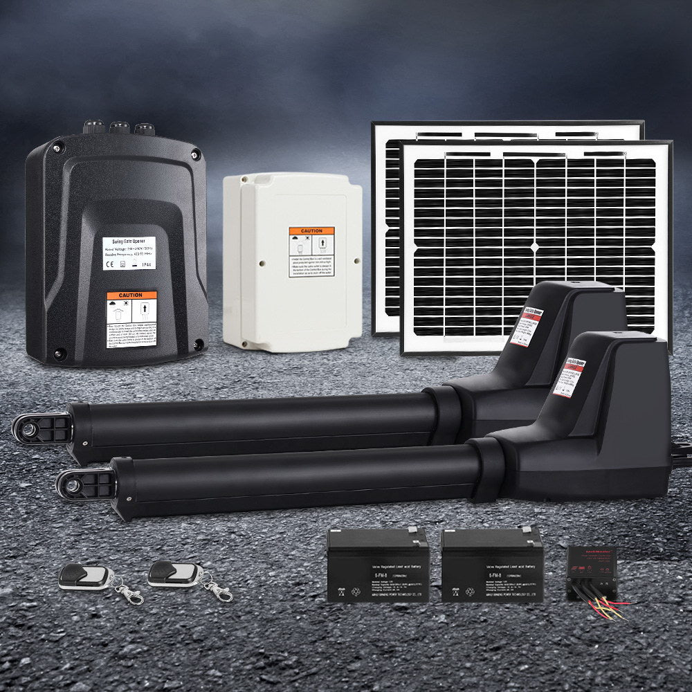 Lockmaster Dual Swing Gate Opener 800kg 20W Solar Panel