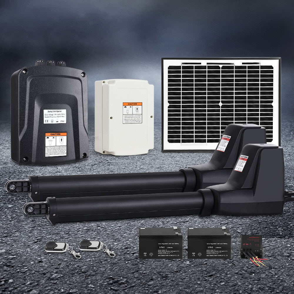 LockMaster Swing Gate Opener 10W Solar 800kg Remote Control
