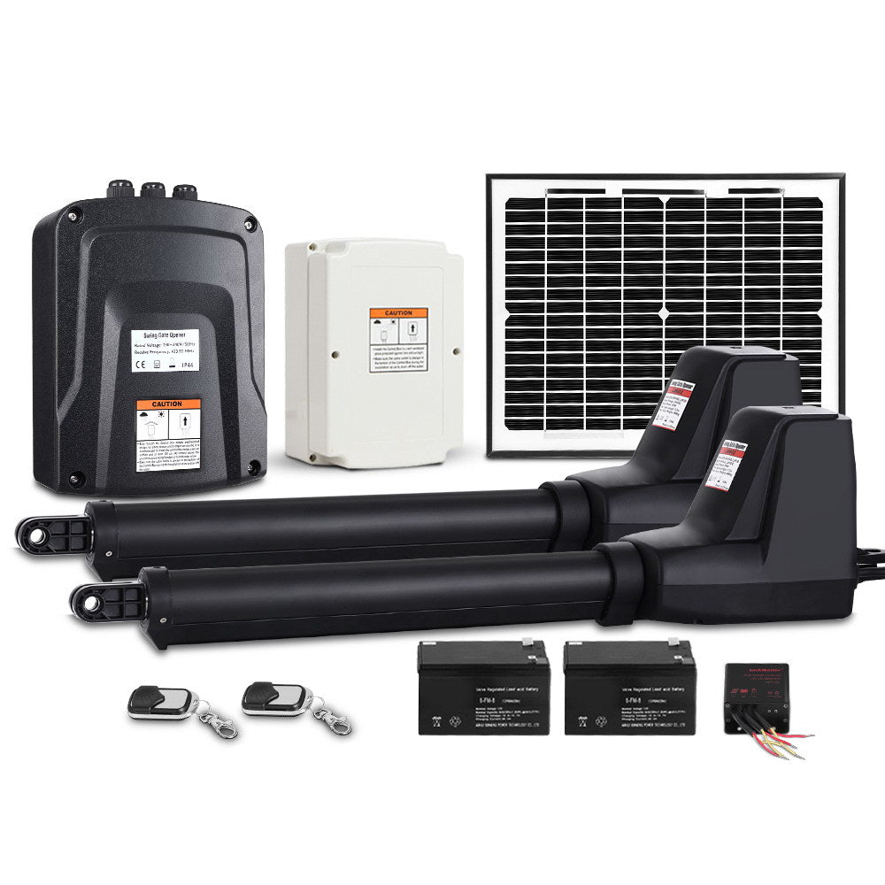 LockMaster Dual Swing Gate Opener 800KG Solar-Powered 10W Panel