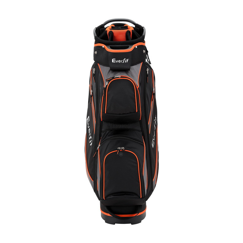 Everfit 14-Way Divider Golf Bag Stand Insulated Black Orange