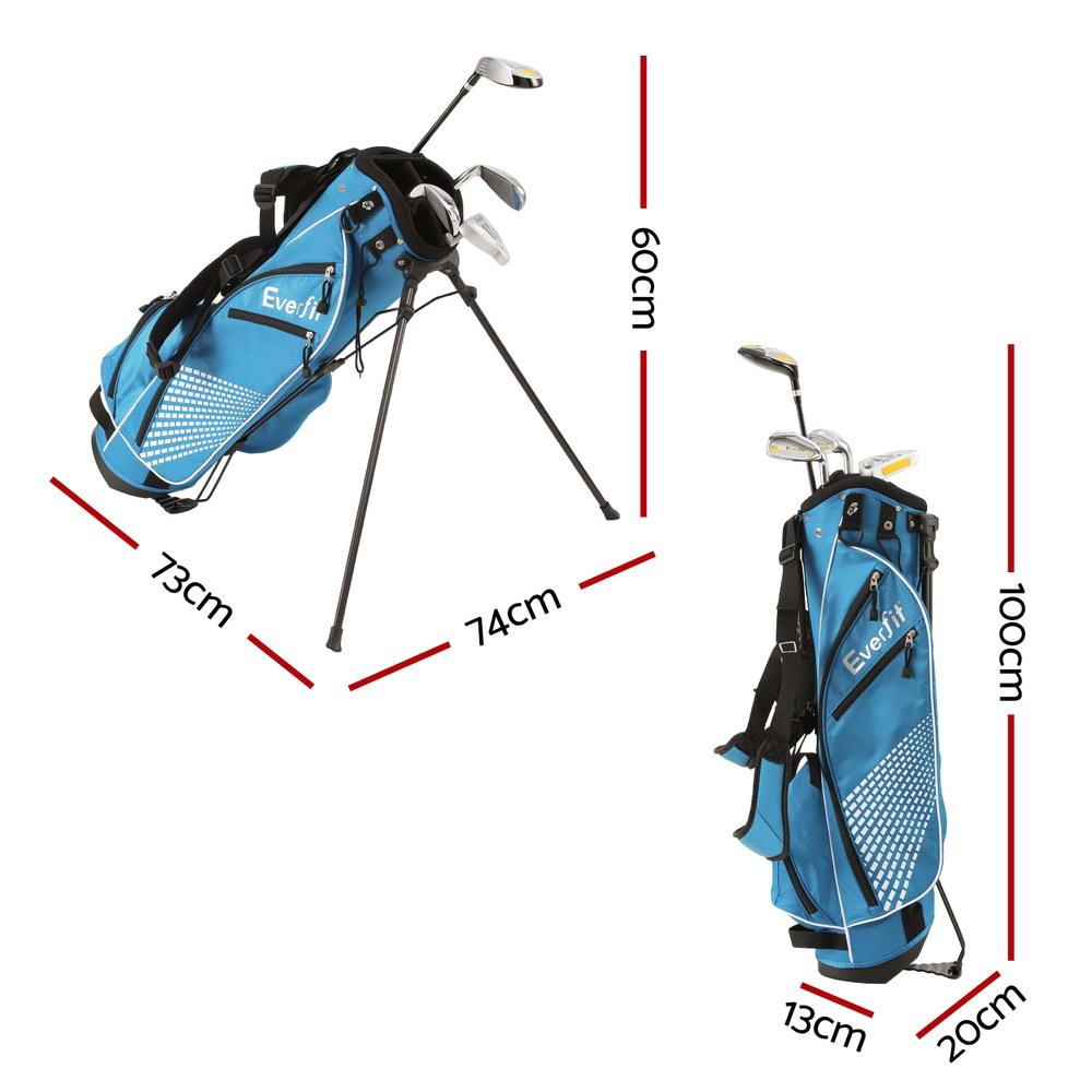 Junior Golf Clubs Set with Stand Bag & Steel Irons - Everfit