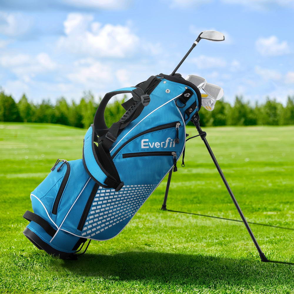 Junior Golf Clubs Set with Stand Bag & Steel Irons - Everfit