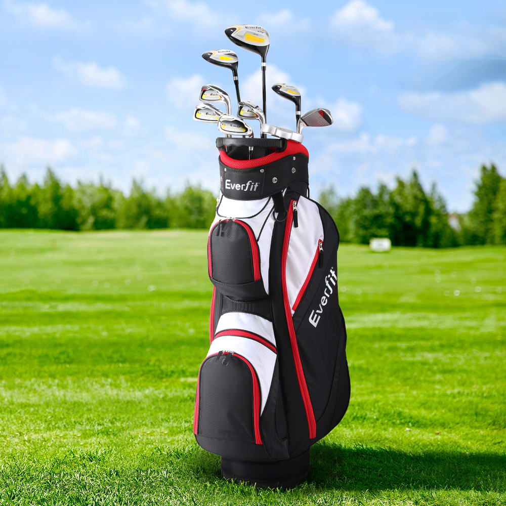 Everfit Men's 10-in-1 Golf Club Set Right Handed Alloy Driver Stand Bag